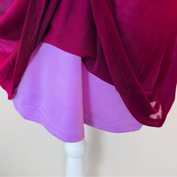 NWT Wild Fable Cherry Red Scarf Halter V-Neck Mesh Mini Dress - Picture 3 of 13